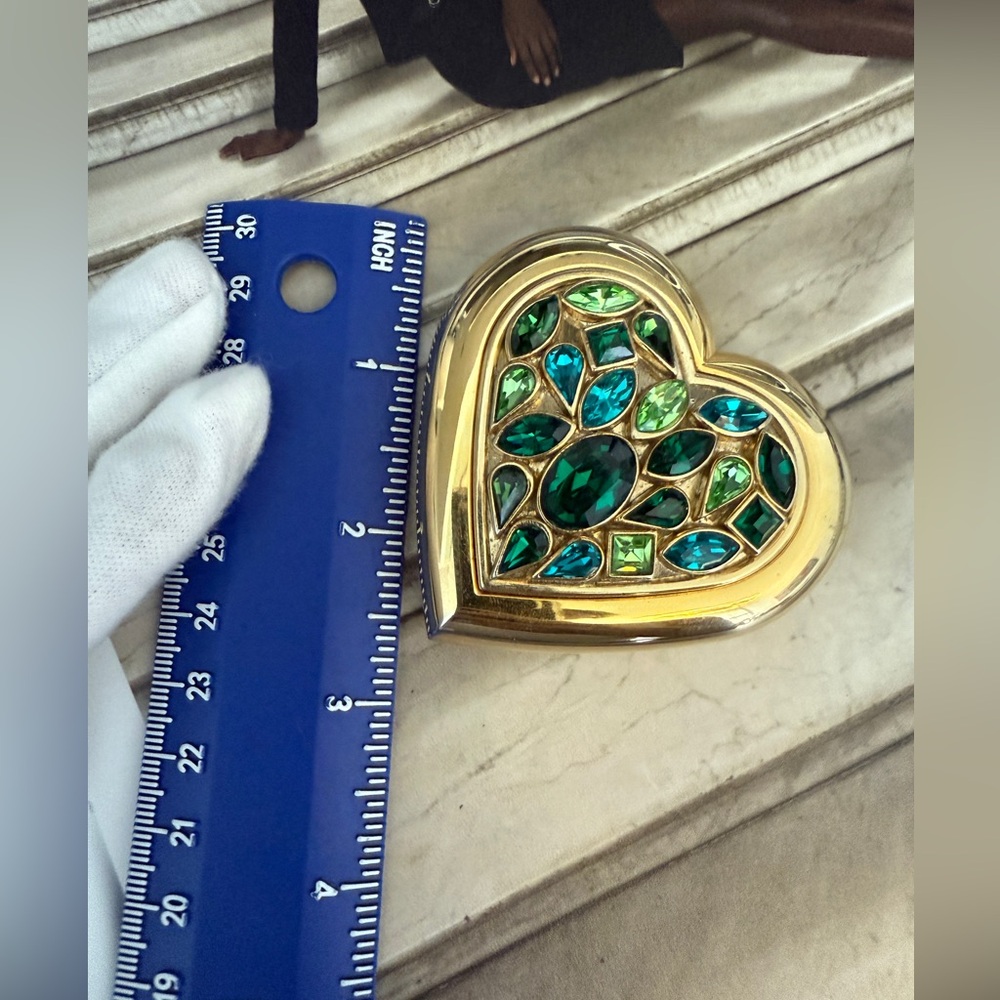 LOT 2233 18K gold plated jewel YSL Vintage POWDER case mirror Robert Goossens - Picture 14 of 17